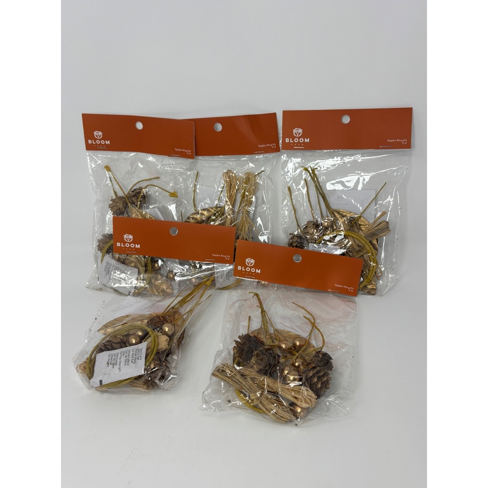 Bloom Room Napkin Ring Kit 2 count Gold Rings Fall Decor DIY Crafting New Sealed